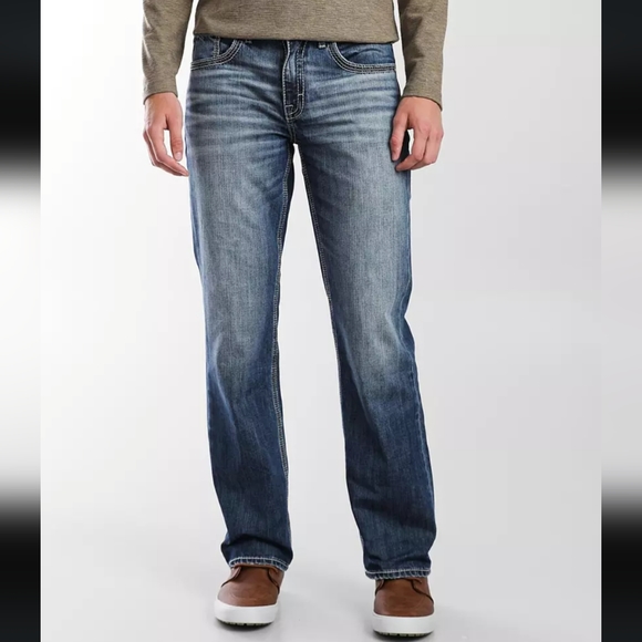 BKE Jeans Buckle Bke Jake Rigid Cotton Blue Denim Regular Fit